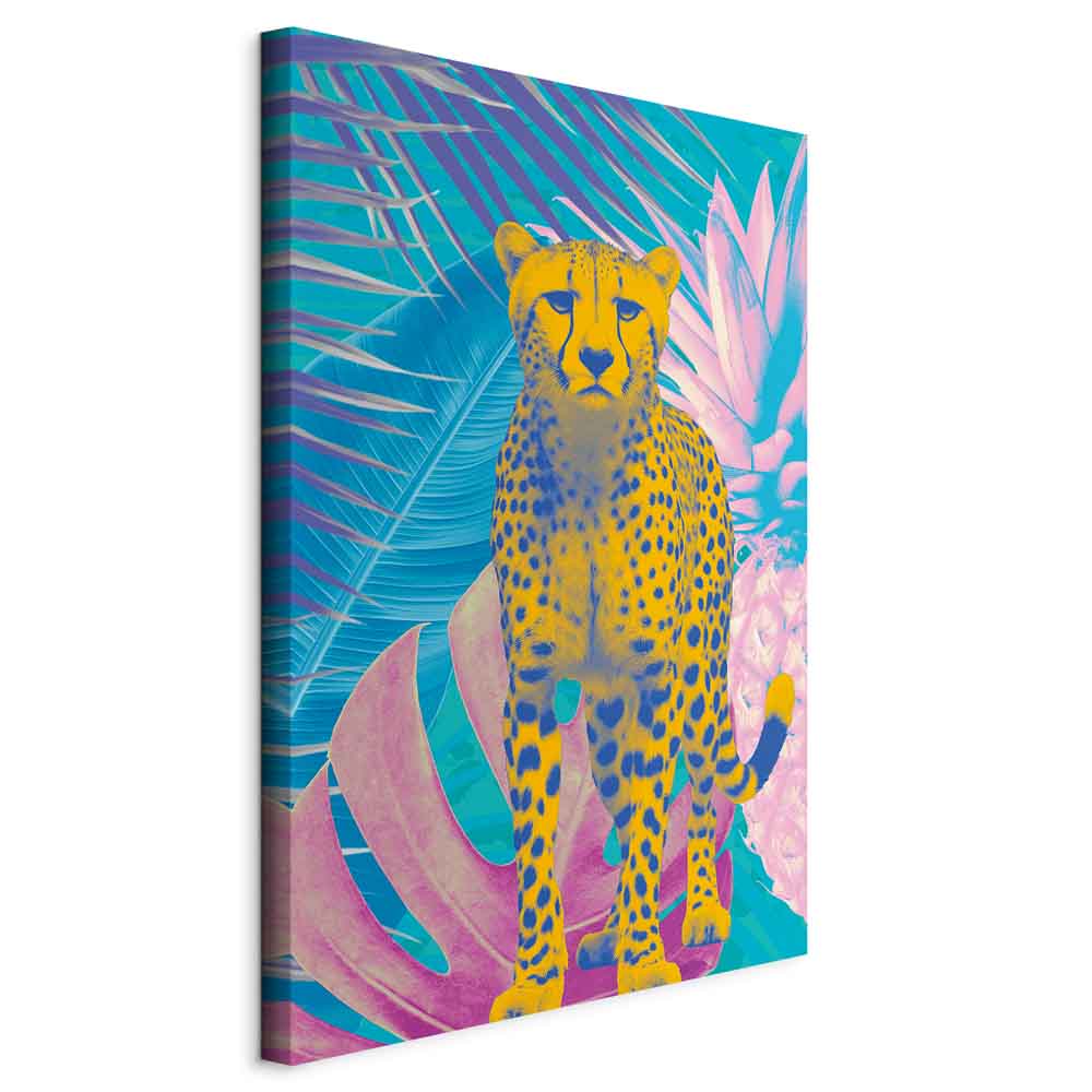 Canvas Print Exotic Leopard Colorful Portrait