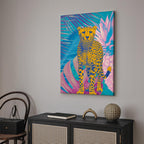 Canvas Print Exotic Leopard Colorful Portrait