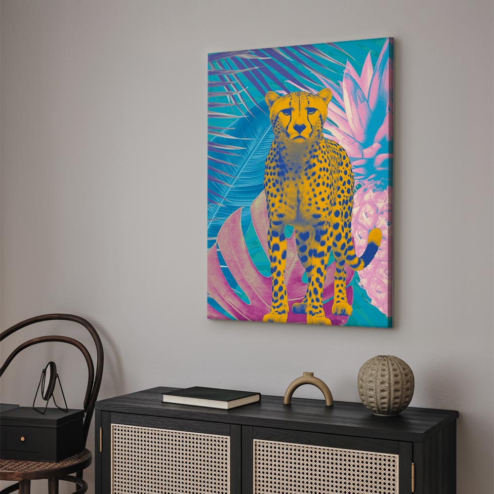 Canvas Print Exotic Leopard Colorful Portrait