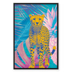 Tropical Leopard Colorful Portrait Canvas Print