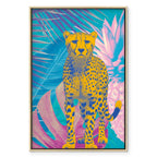 Tropical Leopard Colorful Portrait Canvas Print