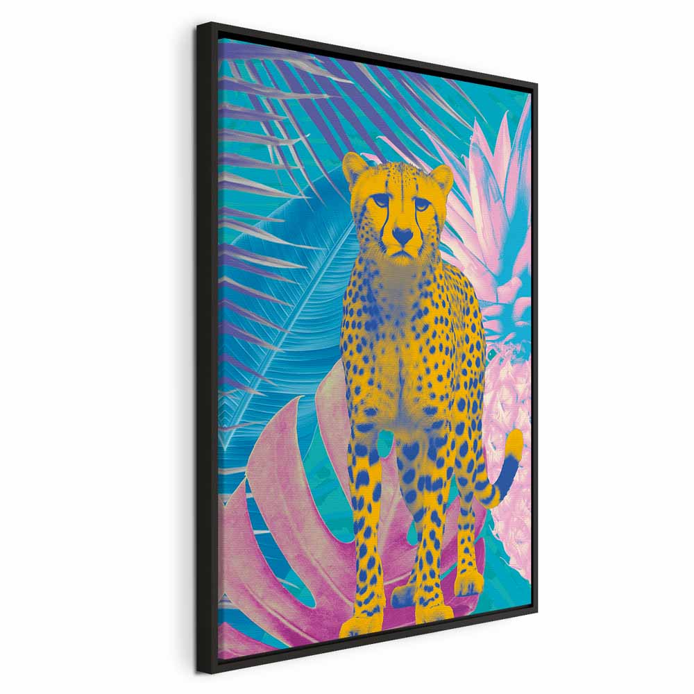 Canvas Print Exotic Leopard Colorful Portrait