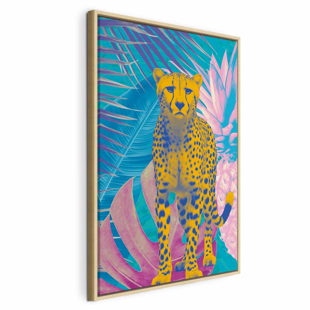 Canvas Print Exotic Leopard Colorful Portrait