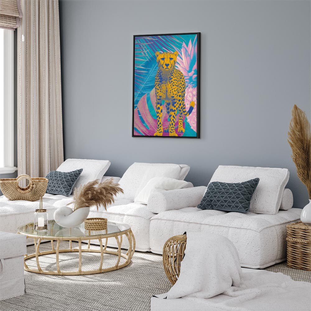 Canvas Print Exotic Leopard Colorful Portrait