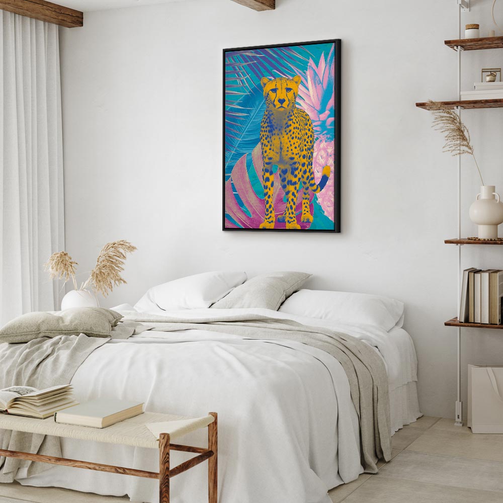 Canvas Print Exotic Leopard Colorful Portrait