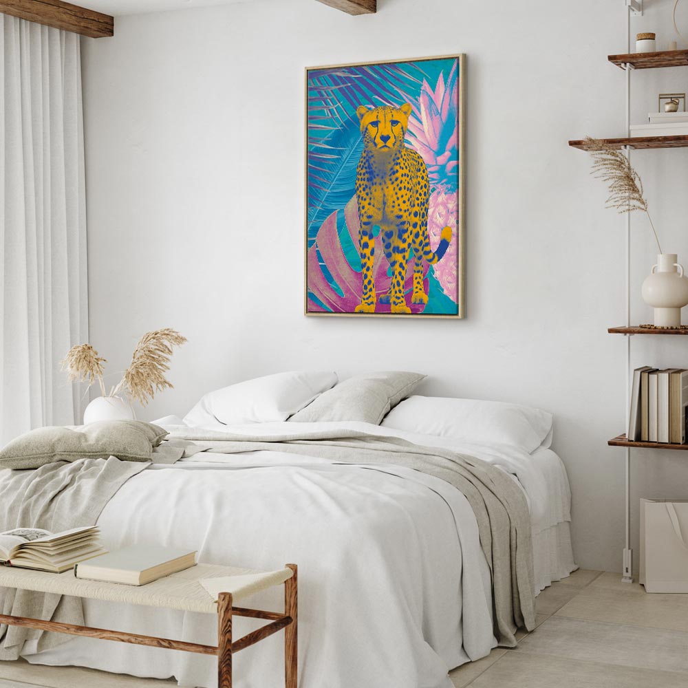 Canvas Print Exotic Leopard Colorful Portrait