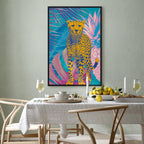 Canvas Print Exotic Leopard Colorful Portrait