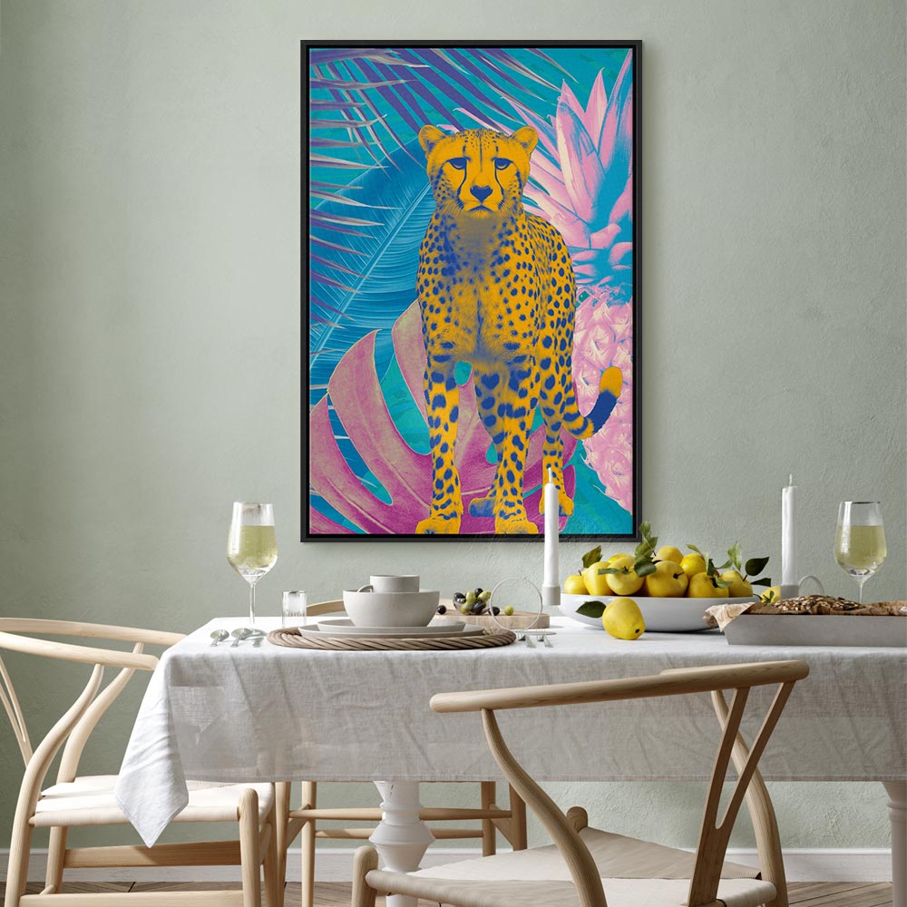 Canvas Print Exotic Leopard Colorful Portrait