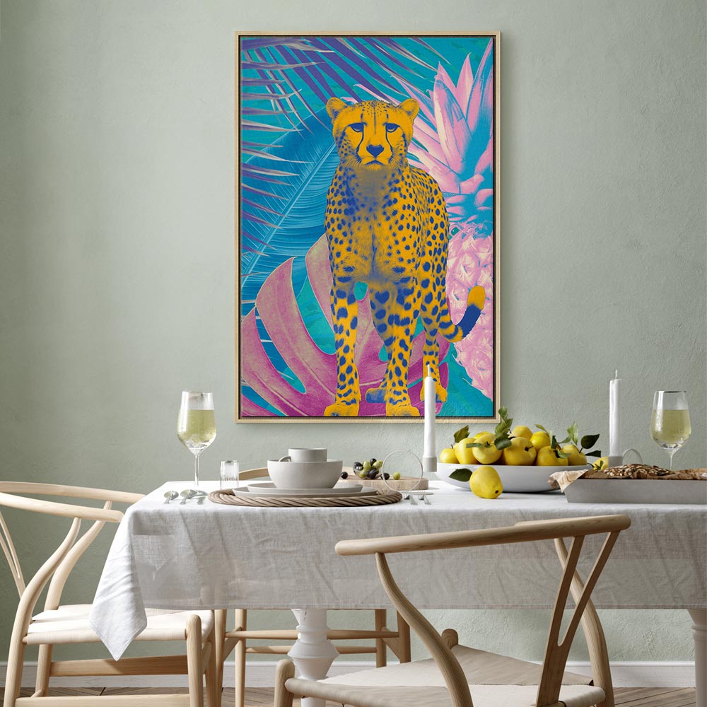 Canvas Print Exotic Leopard Colorful Portrait