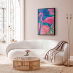 Abstract Pink Flamingo Tropical Poster