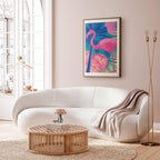 Abstract Pink Flamingo Tropical Poster