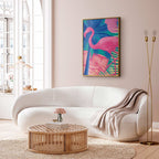 Abstract Pink Flamingo Tropical Poster