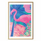 Abstract Pink Flamingo Tropical Poster