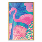 Abstract Pink Flamingo Tropical Poster