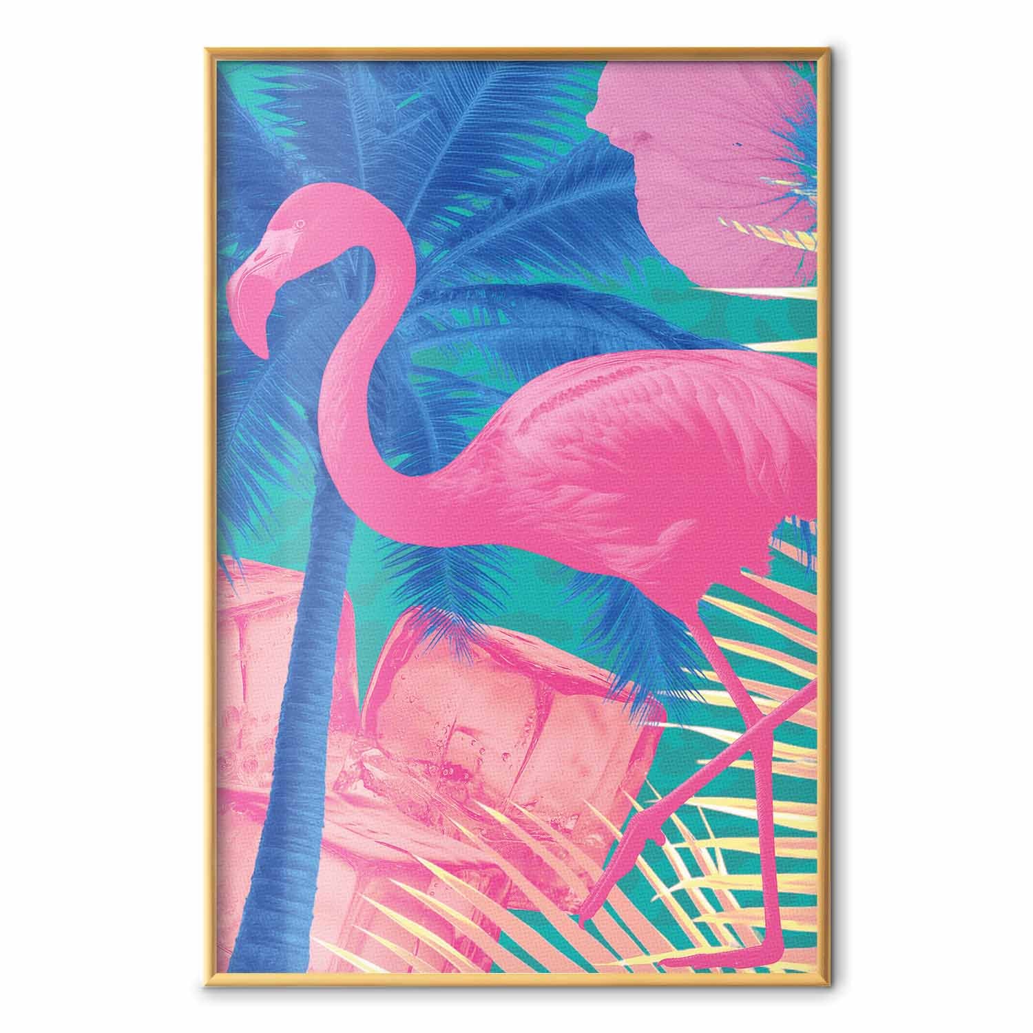 Abstract Pink Flamingo Tropical Poster