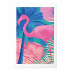 Abstract Pink Flamingo Tropical Poster