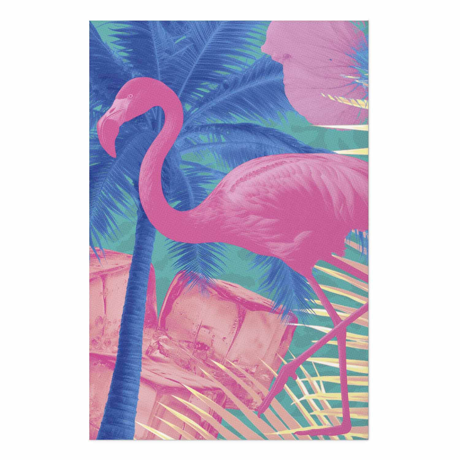 Abstract Pink Flamingo Tropical Poster