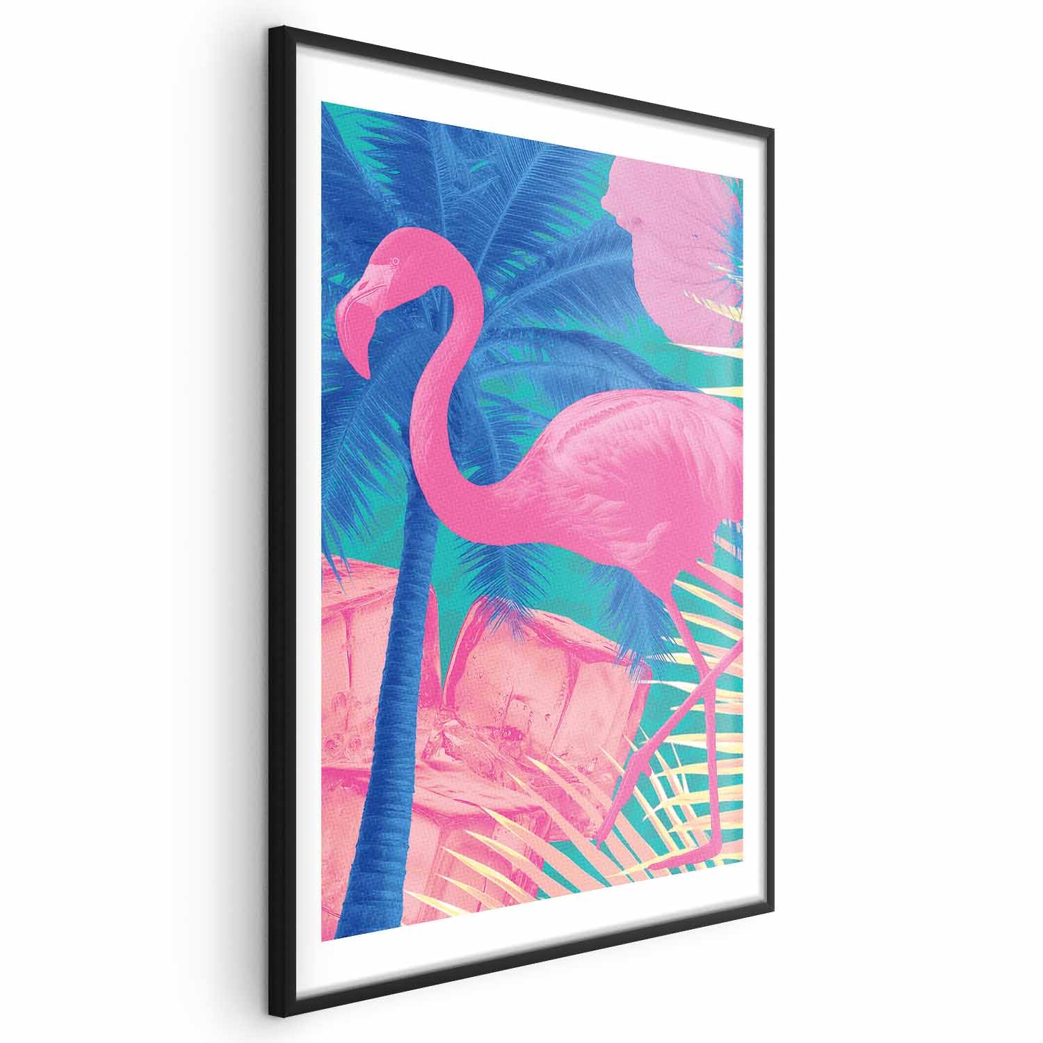Abstract Pink Flamingo Tropical Poster