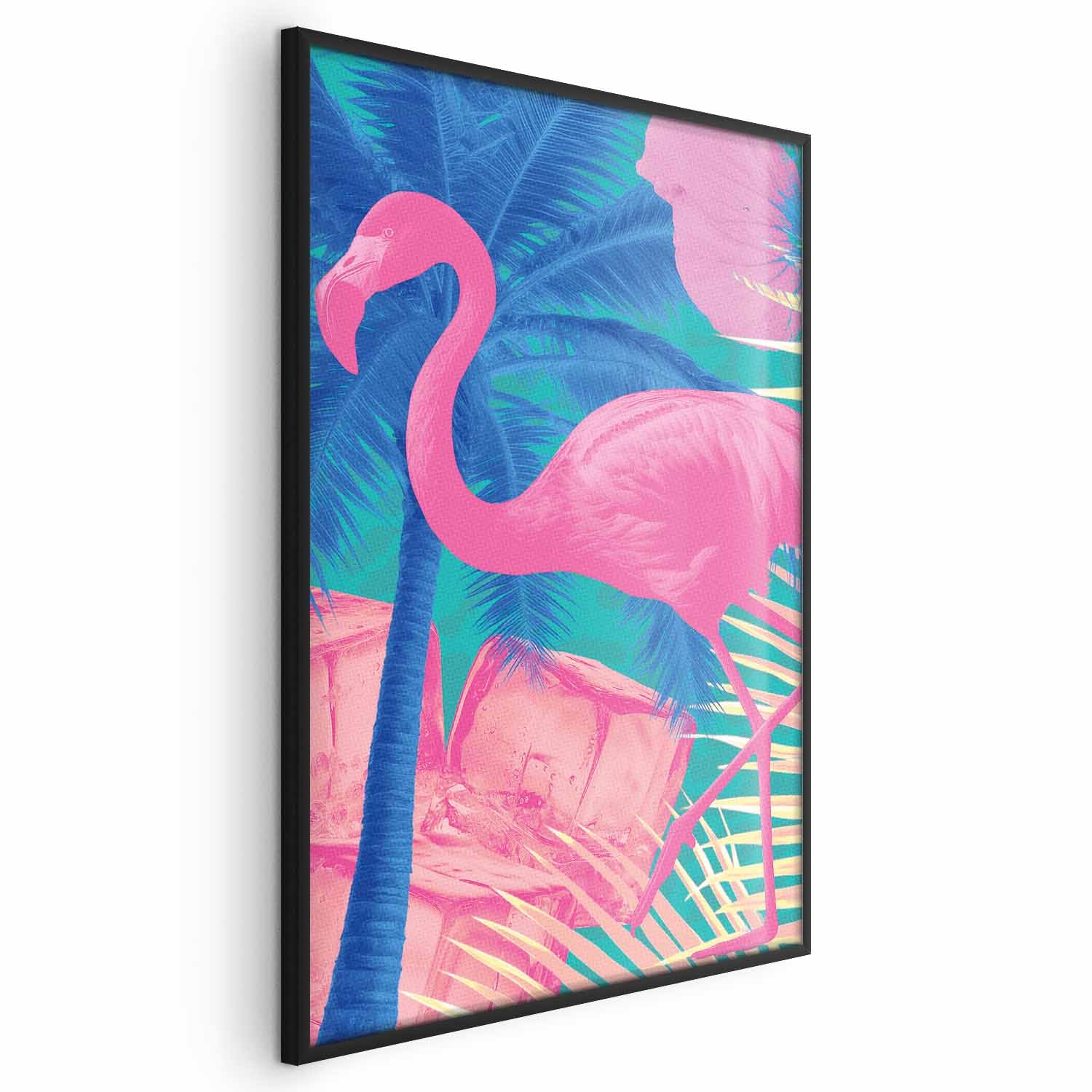 Abstract Pink Flamingo Tropical Poster