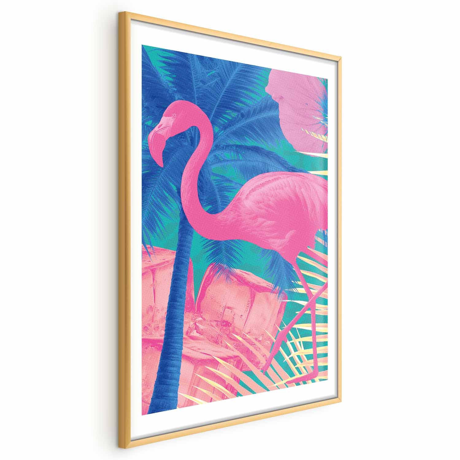 Abstract Pink Flamingo Tropical Poster