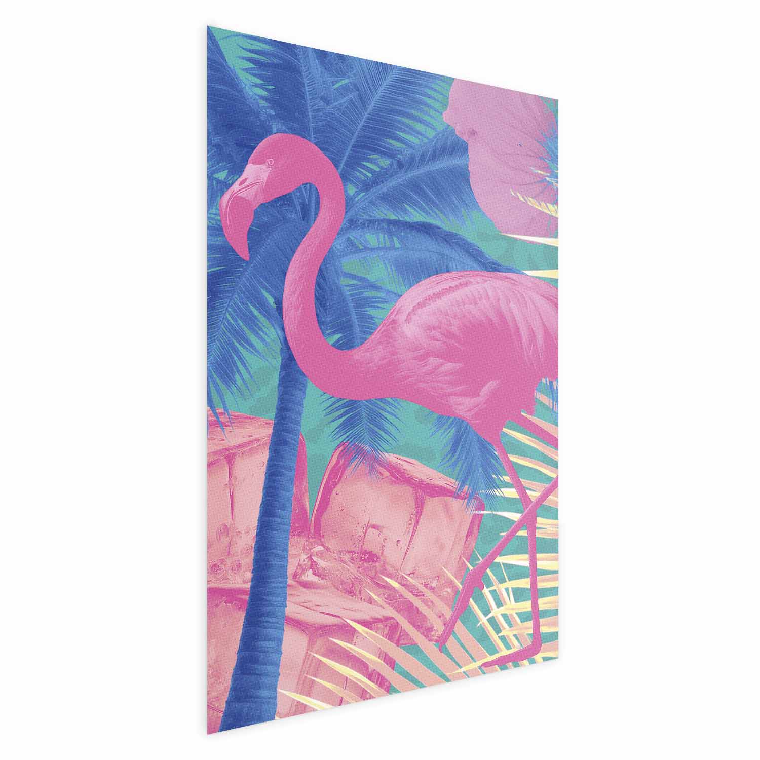Abstract Pink Flamingo Tropical Poster