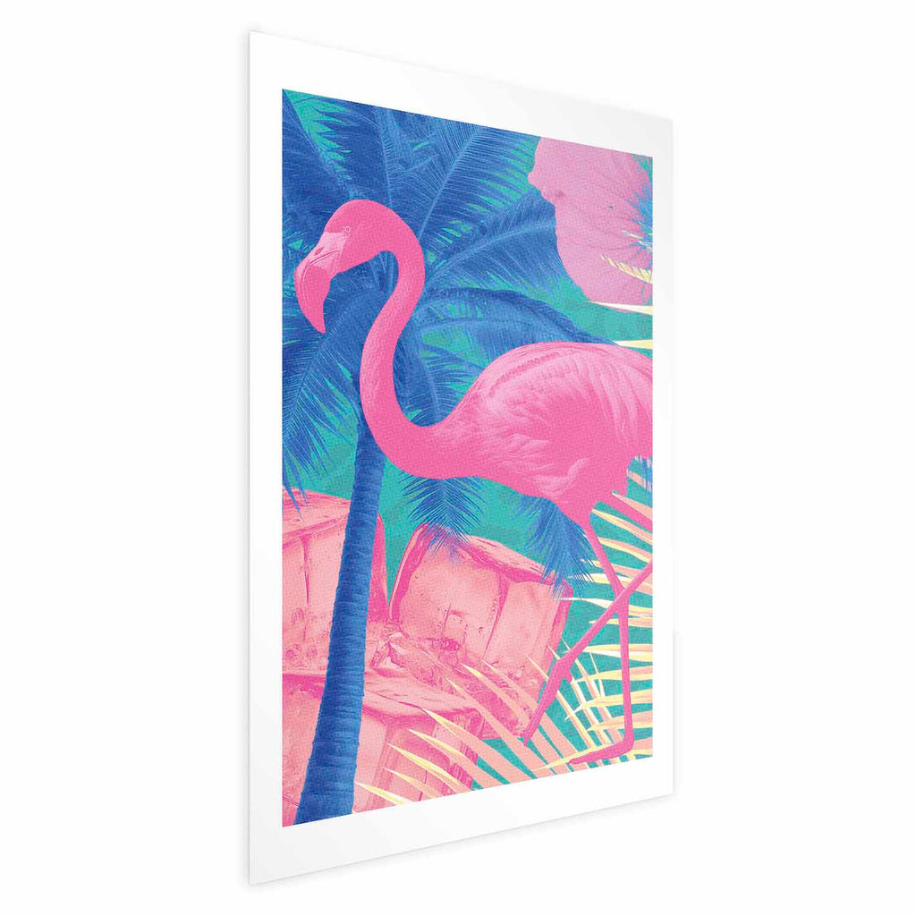 Abstract Pink Flamingo Tropical Poster