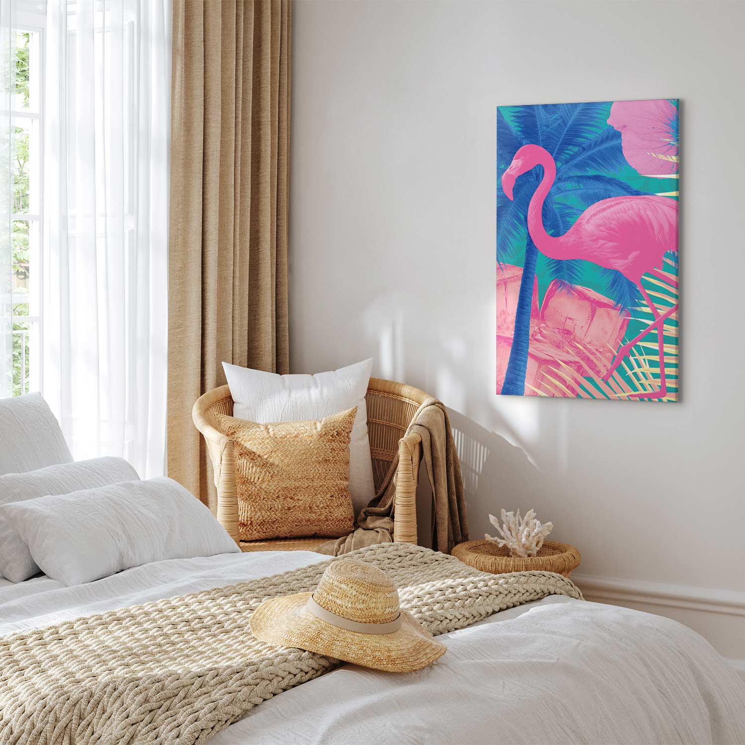 Abstract Pink Flamingo Canvas Print