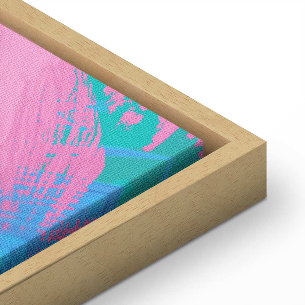 Canvas Print Pink Flamingo Abstract Flamingo Against Palms and Ice Cubes