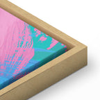 Canvas Print Pink Flamingo Abstract Flamingo Against Palms and Ice Cubes