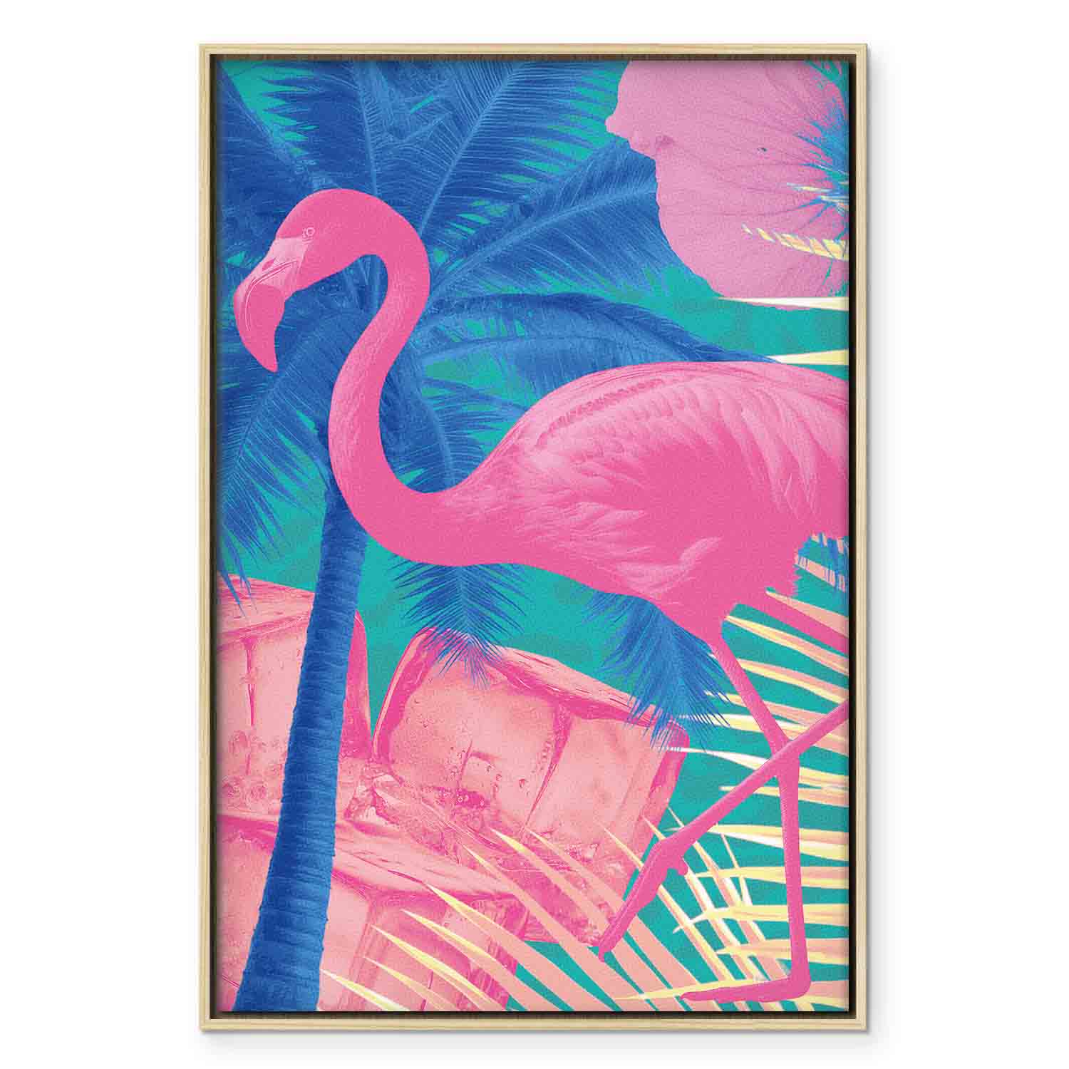 Abstract Pink Flamingo Canvas Print