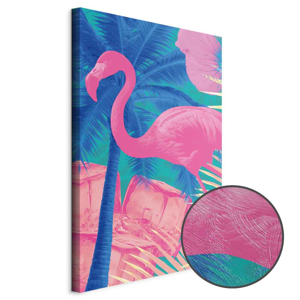 Abstract Pink Flamingo Canvas Print