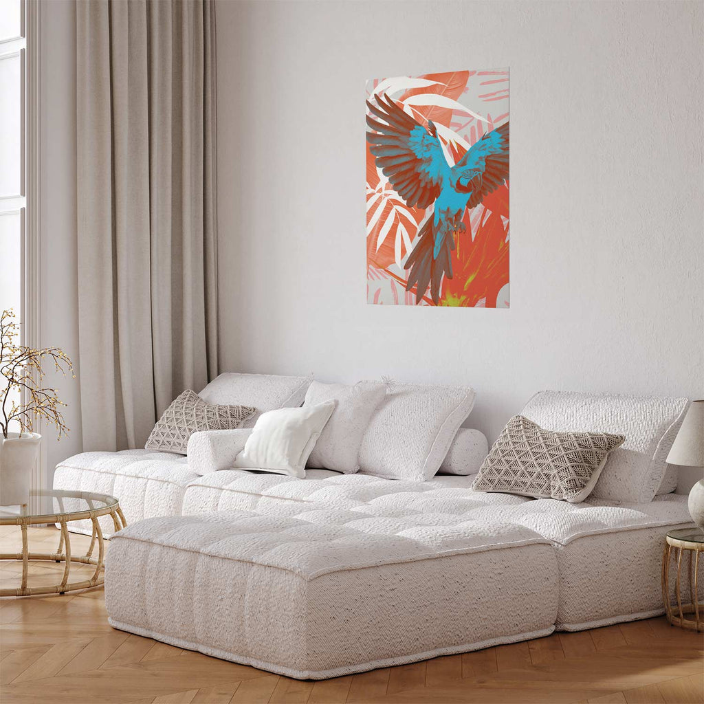 Parrot Abstract Leaf Pattern Poster