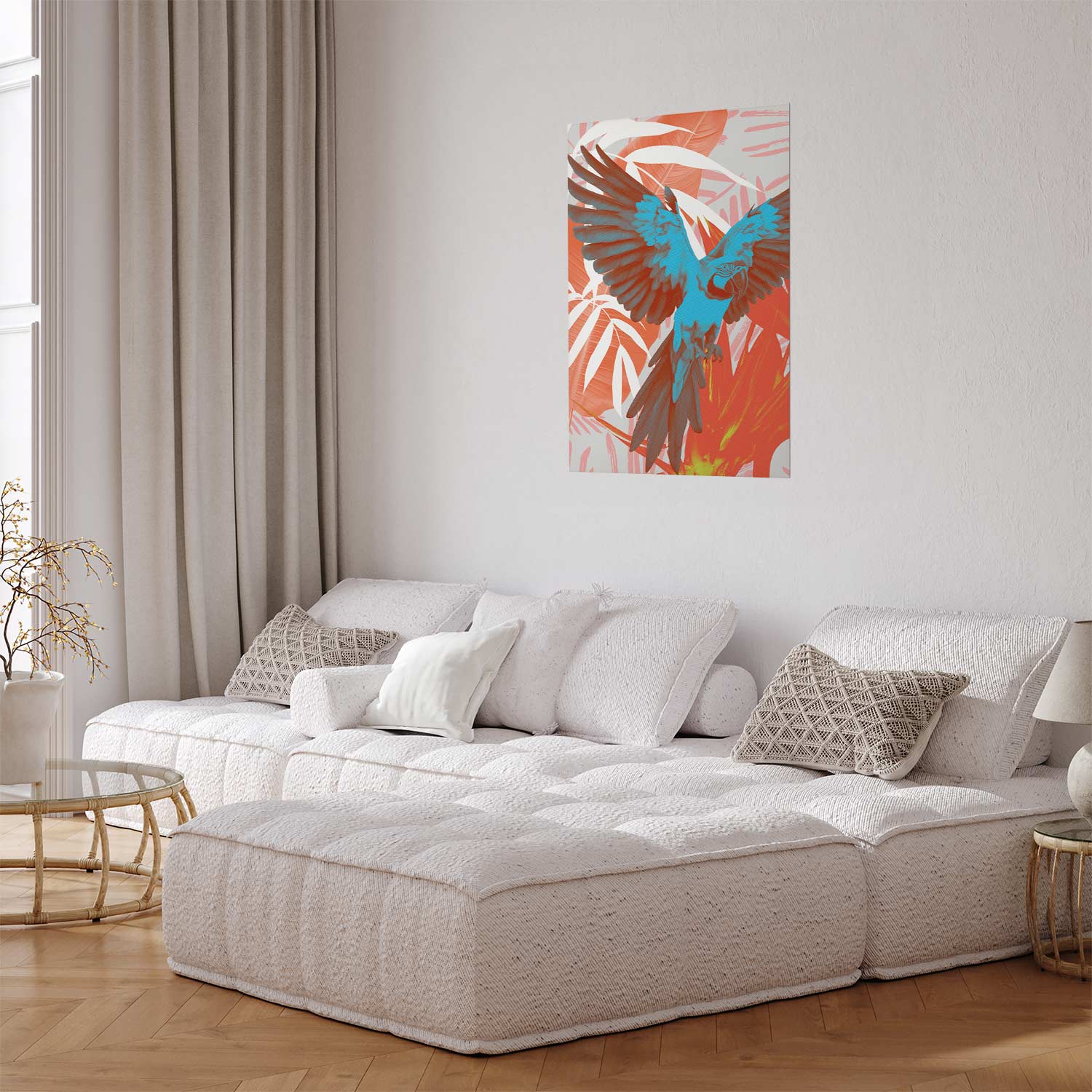 Parrot Abstract Leaf Pattern Poster