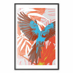 Parrot Abstract Leaf Pattern Poster