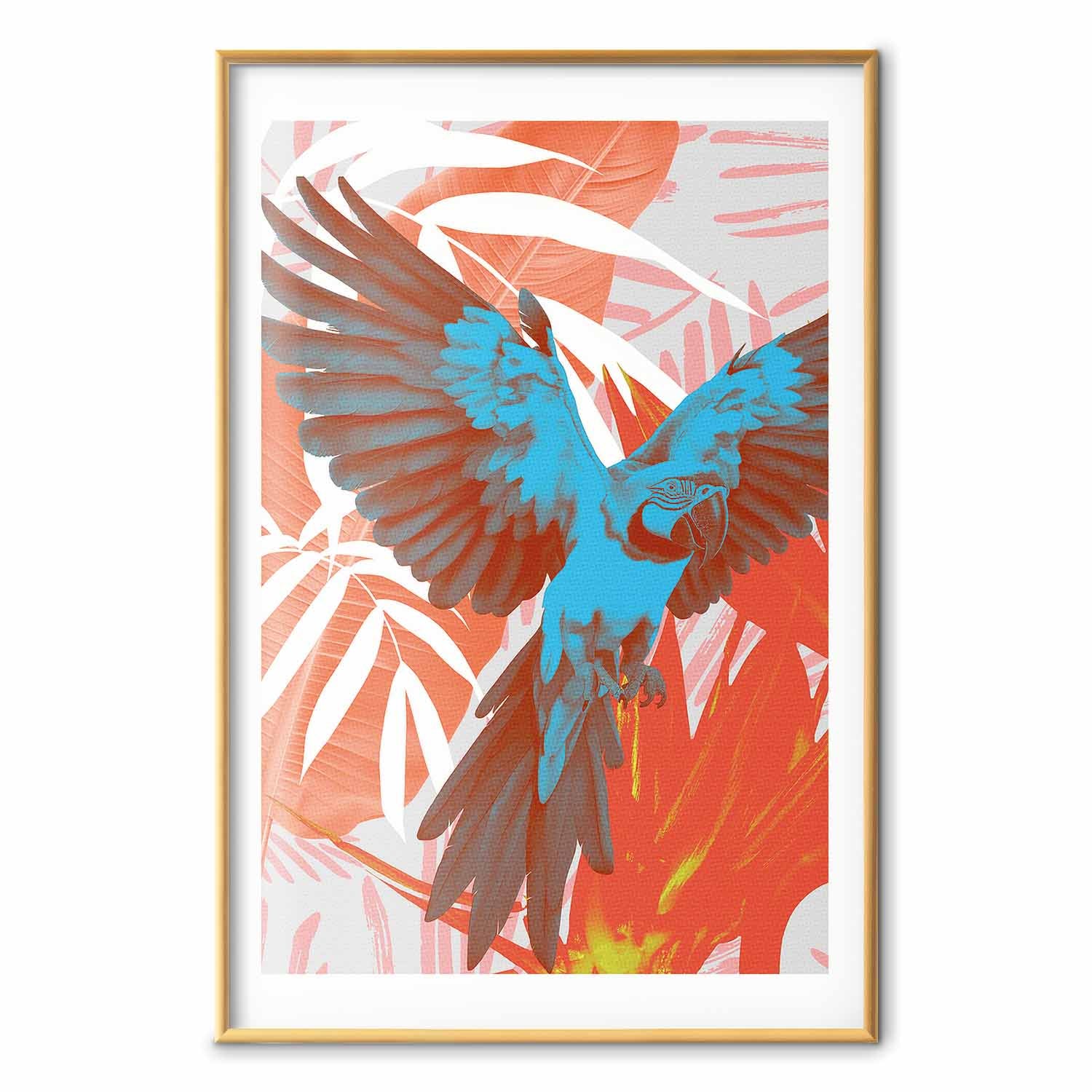 Parrot Abstract Leaf Pattern Poster