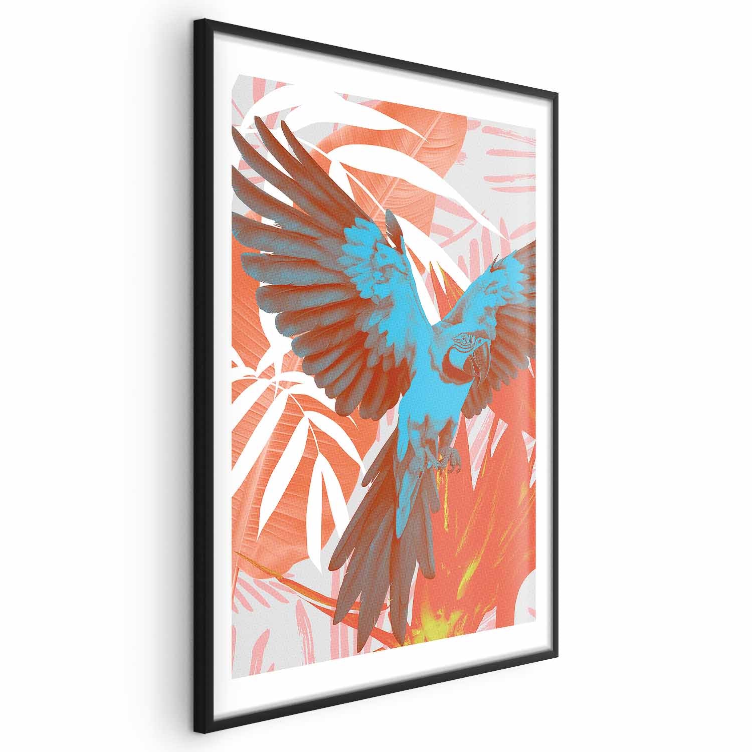 Parrot Abstract Leaf Pattern Poster