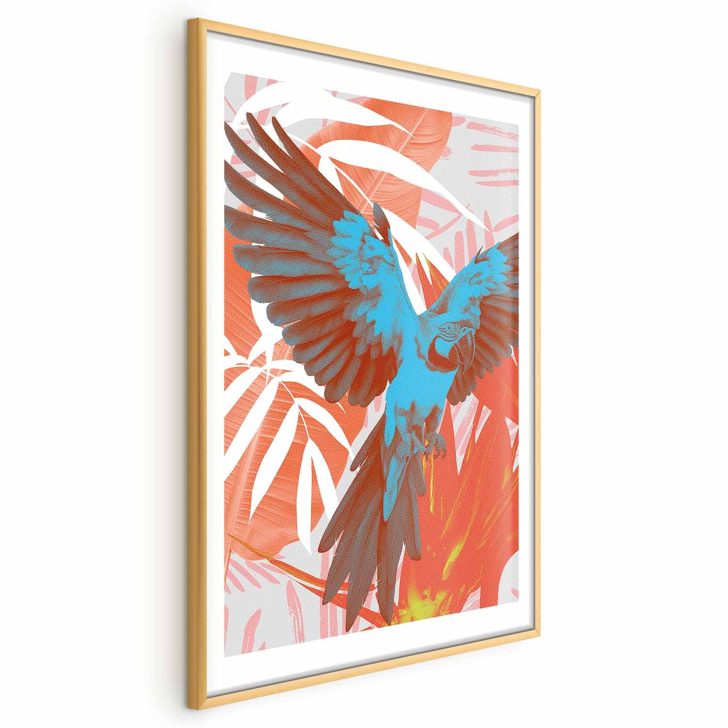 Parrot Abstract Leaf Pattern Poster