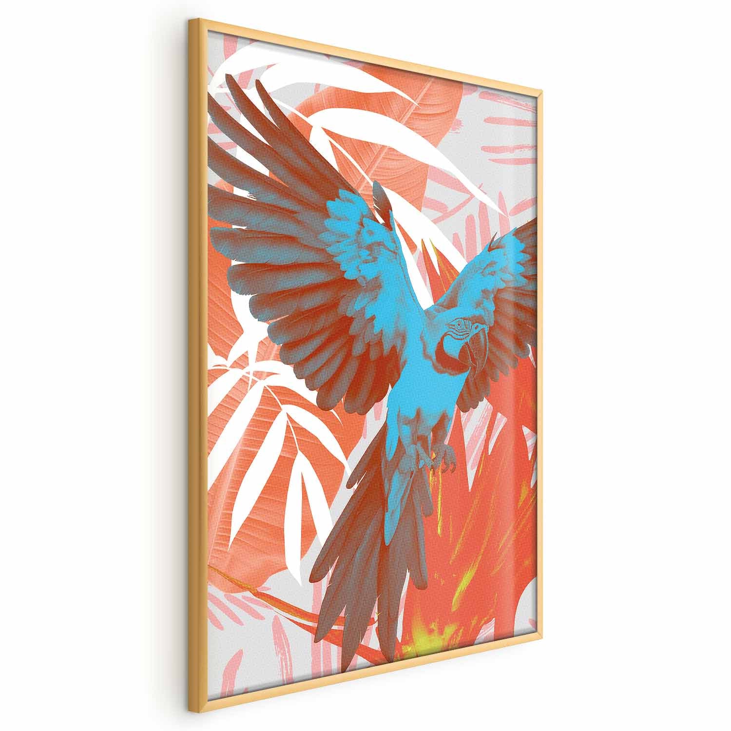 Parrot Abstract Leaf Pattern Poster