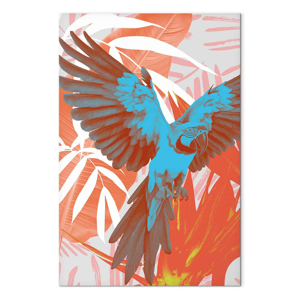 Parrot Abstract Leaf Pattern Colorful Canvas Print