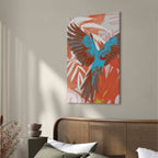 Parrot Abstract Leaf Pattern Colorful Canvas Print