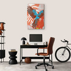 Parrot Abstract Leaf Pattern Colorful Canvas Print