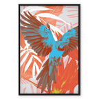 Parrot Abstract Leaf Pattern Colorful Canvas Print