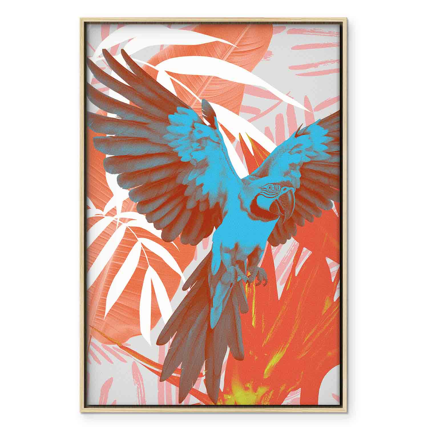 Parrot Abstract Leaf Pattern Colorful Canvas Print