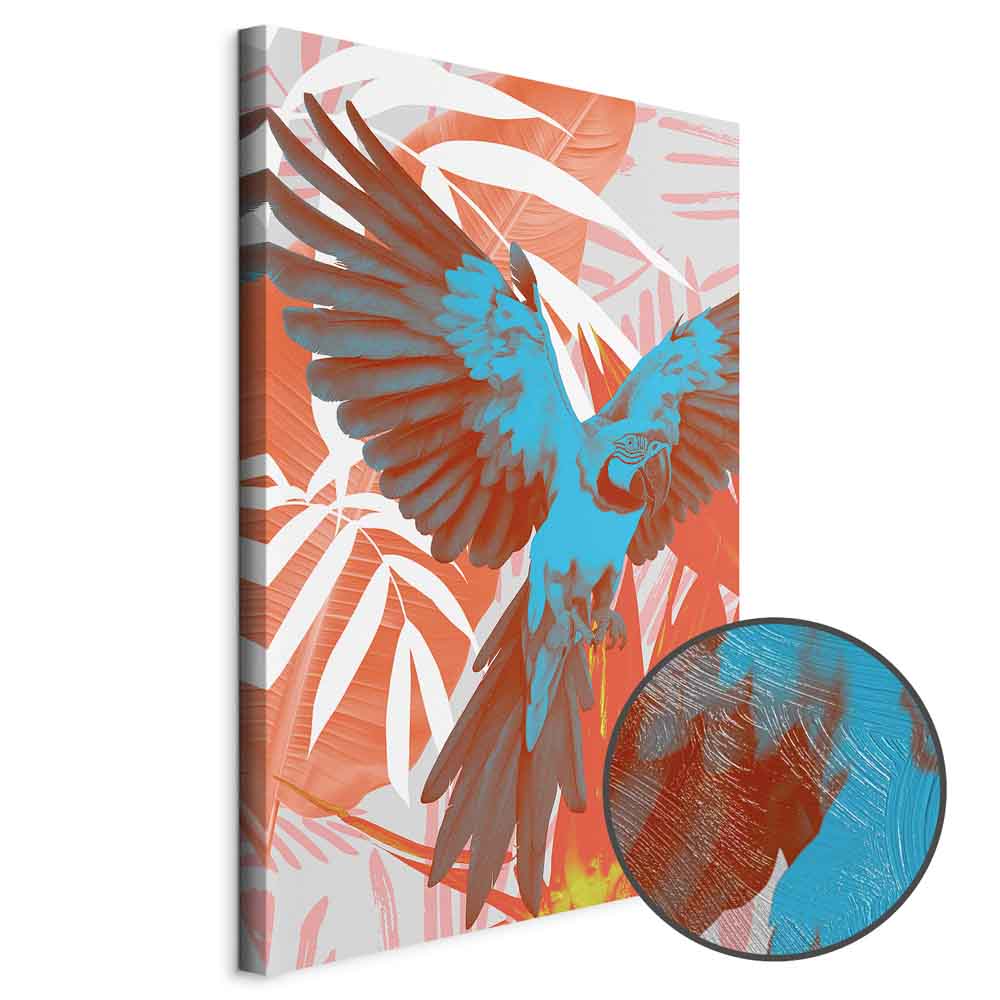 Parrot Abstract Leaf Pattern Colorful Canvas Print