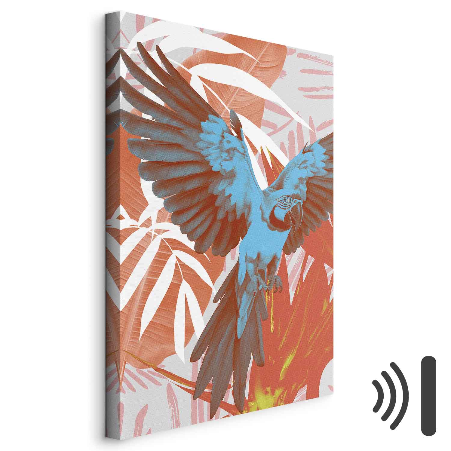 Parrot Abstract Leaf Pattern Colorful Canvas Print