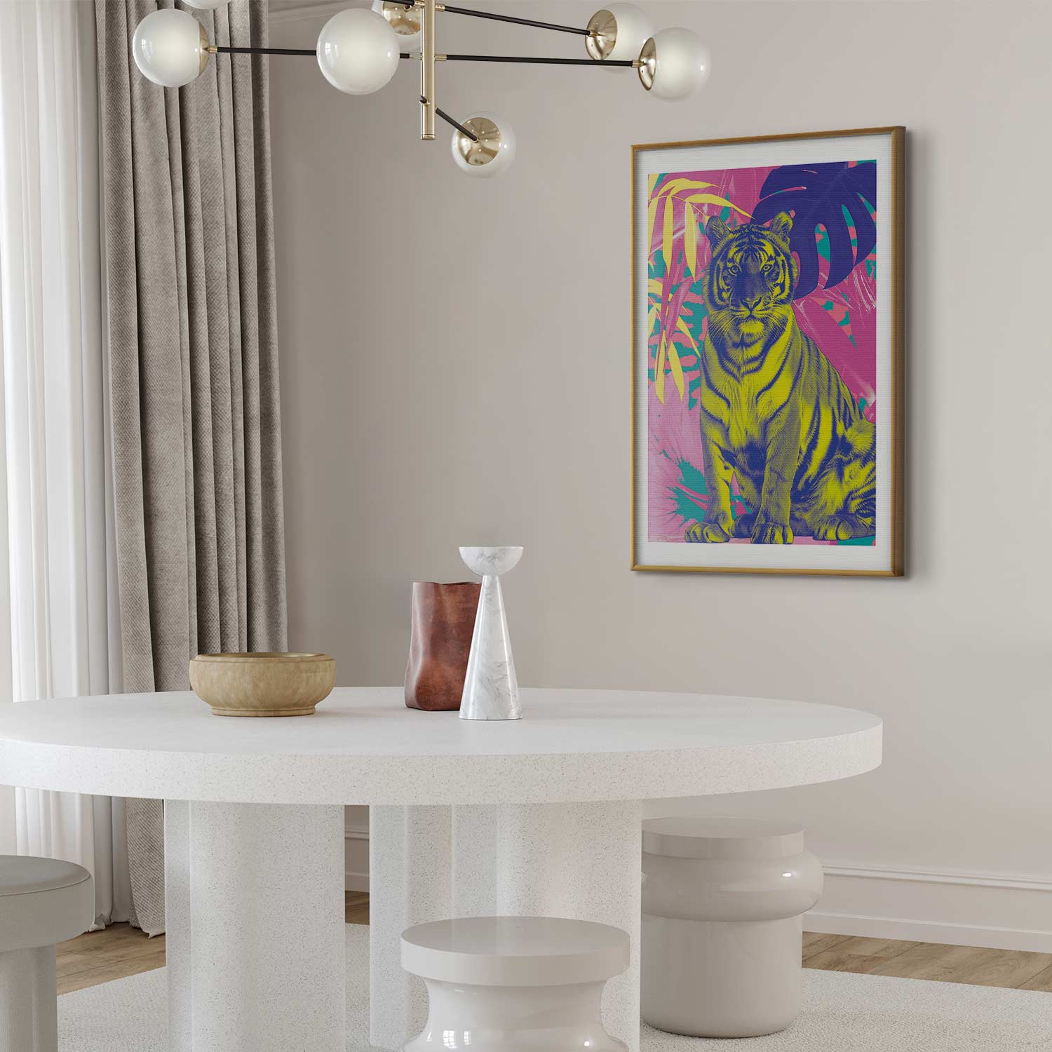 Colorful Tiger Tropical Plants Poster