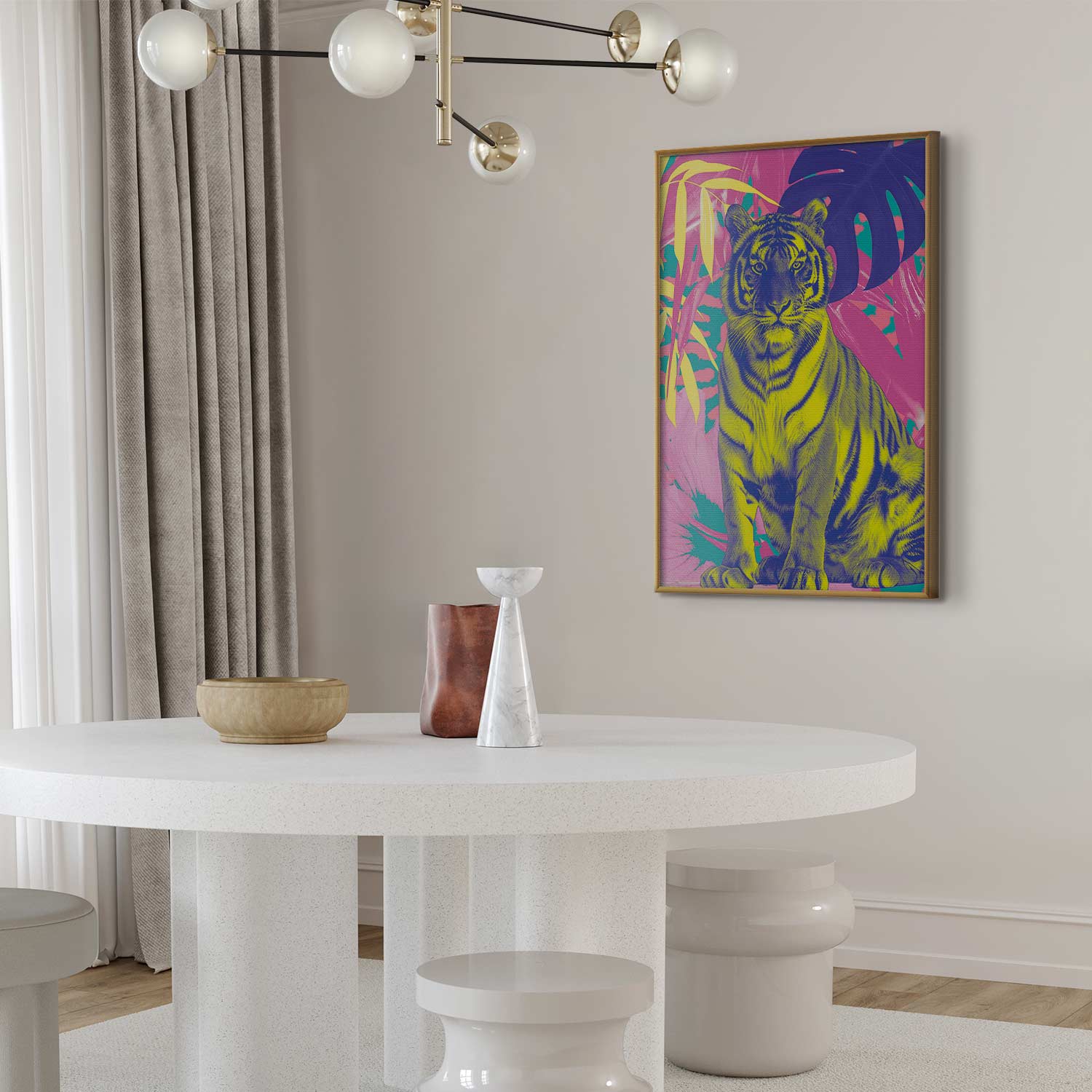 Colorful Tiger Tropical Plants Poster