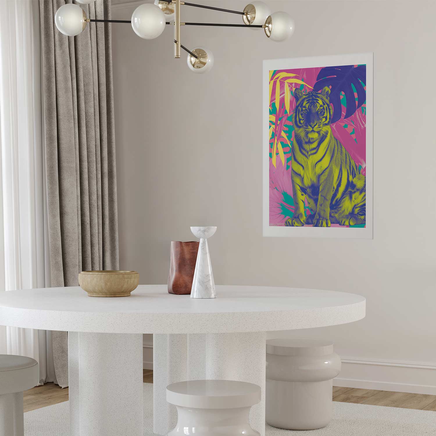 Colorful Tiger Tropical Plants Poster