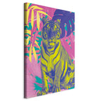 Canvas Print - Colorful Tiger in Tropical Plants