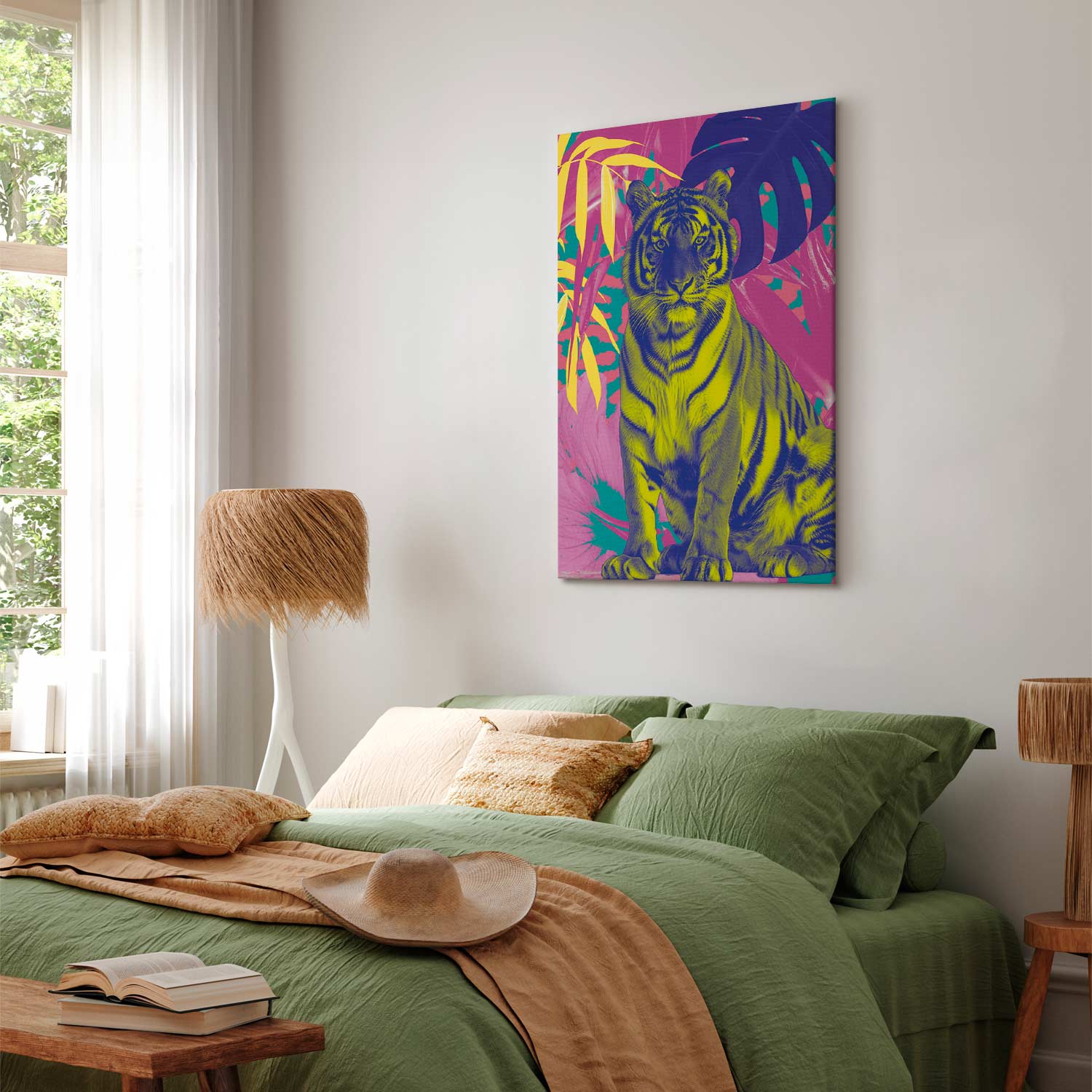 Colorful Tiger Tropical Plants Canvas Print